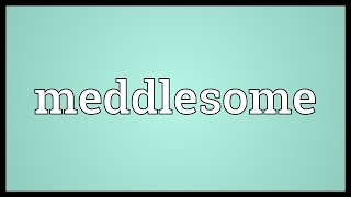 Meddlesome Meaning [upl. by Jeannette]