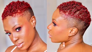 How I Style and Maintain my NEW Red Hair  Natural Tapered TWA [upl. by Iret]