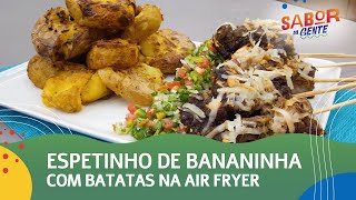 ESPETINHO de BANANINHA com BATATA na AIRFRYER Receita FÁCIL e PRÁTICA [upl. by Yehudit]