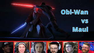 Reactors Reaction to OBIWAN KENOBI vs DARTH MAUL from Star Wars Rebels 3x20  Twin Suns [upl. by Drahsir856]