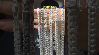 6 Cuban Chains  6 Different Stories  All Made In Silver  Great Cuban Links Sold By Harlembling [upl. by Frodeen]