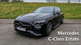 2022 Mercedes CClass Estate Visual Review  C200 AMG Line 201 HP  204 PS [upl. by Nivag312]