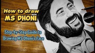 Portrait of Legend  Drawing MS Dhoni  A Beginners Guide to Drawing MS Dhonis Portrait [upl. by Sarajane]