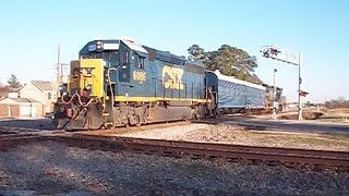 CSX 6086CSX 7684 TAILING GEOMETRY TRAIN IN PEMBROKE NC ON 12114 amp 121114VIDEO 364 [upl. by Atirat]