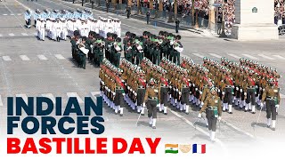 Proud Moment Indias triservices contingent march past during the Bastille Day Parade🇮🇳🤝🏻🇫🇷 [upl. by Nnahgem]