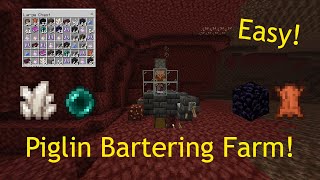 Easy 11960 Piglin Bartering Farm Bedrock Edition [upl. by Beebe]