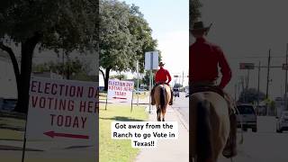 Voting in Texas wwweicherranchcom horse vote election electionday cowboy [upl. by Demeyer]