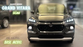 New Updated Maruti Suzuki Grand Vitara Sigma 2024 🔥 Base Model  1070L  Grey Colour  Review [upl. by Enetsirhc242]