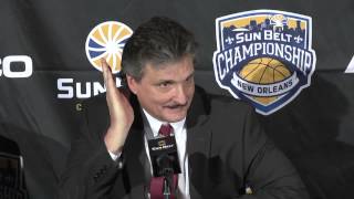 2015 Sun Belt Mens Basketball Champ Opening Round Press Conference Texas State vs UT Arlington [upl. by Ing]