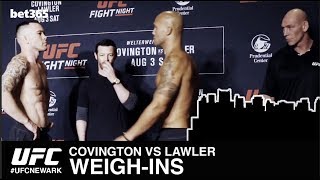 COVINGTON amp LAWLER WEIGHIN amp FACE OFF UFCNEWARK [upl. by Kjersti345]