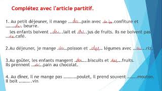 les articles partitifs exercices [upl. by Aldercy456]