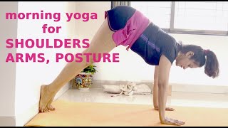 10mins Morning Yoga Stretch To Improve PostureUpaasnaKhoslaYoga [upl. by Cower]