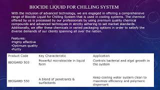 Biocide Liquid for Chilling System [upl. by Eiknarf725]