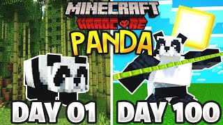 I Survived 100 DAYS as a PANDA in a HARDCORE Minecraft Hindi [upl. by Galitea]