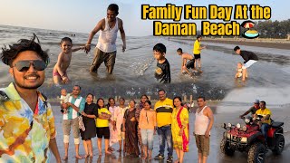 Family Fun Day At The Daman Beach 🏖️  mins vlogs [upl. by Ysnat]