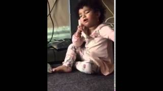 2 year old talking on the phone [upl. by Naleag]