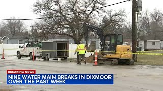 Dixmoor sees 9th water main break in a week [upl. by Yddor]