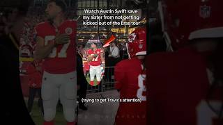 Girl in Travis Kelce Outfit Saved by Austin Swift from Being Kicked Out taylorswift shorts [upl. by Ciri]