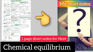 CHEMICAL EQUILIBRIUM Ayudh sir handwritten short notes Puppy points 📝 chemicalequilibrium pw [upl. by Madian]