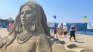 The sand sculpture exhibition at Parksville Beach BC Canada [upl. by Lamont]