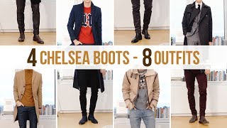 8 Different Chelsea Boot Outfits  Men’s Fashion Outfit Ideas [upl. by Demakis]