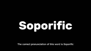 New vocabulary of the word soporific  How to pronounce soporific englishpronunciationguide [upl. by Nauqyaj72]