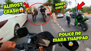 Chandigarh Police ne Thappad maar diya😱Angry Cops Vs ZX10R🤬 Duke 390 Almost Crashed😰 [upl. by Navac]