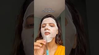 How to put on sheet mask a tip and hack🧖🏻‍♀️🤍sheetmaskshacktipstipsandtricksselfcareshorts [upl. by Rabka]