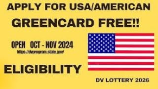 DV LOTTERY GREEN CARD 2026 HOW TO APPLY FOR GREEN CARD  TRAININGS [upl. by Aicilak]