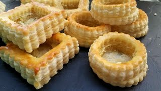 vol au vent Croûte de bouchée كيفية عمل قوالب بالعجين المورق [upl. by Aihsetal]