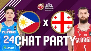 Philippines v Georgia  FIBA Olympic Qualifying Tournament Latvia 2024  Chat Party ⚡🏀 [upl. by Carmelle]