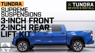 20072021 Tundra Supreme Suspensions 3Inch Front  2Inch Rear Pro Billet Lift Kit Review amp Install [upl. by Gannes]