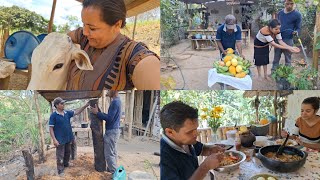 o começo do forno caipira dia em família no sítio trabalho colheita e almoço simples Ana Paula Al [upl. by Kapor129]