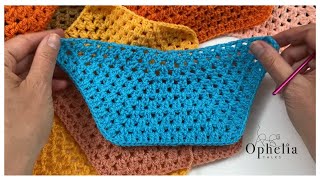 HOW TO CROCHET A HALF HEXAGON  Ophelia Talks Crochet [upl. by Letnwahs]