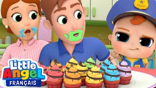 Qui a mangé un cupcake Johny Johny  Comptines pour Bébé  Little Angel Français [upl. by Asilanom]