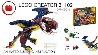 Lego Dragon MOC Tutorial  LEGO CREATOR 31102 alternative build instructions Part 1 [upl. by Gilges]