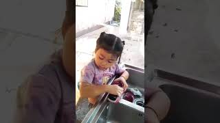 Cleaning my sandals cutebaby trending [upl. by Nesila]