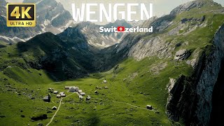 Wengen Switzerland 4k  Most Beautiful Village In Swiss  Tour Switzerland Flycam 4k [upl. by Ramedlab300]