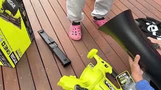 Unboxing Ryobi One 18V Cordless Garden Vacuum and Sweeper R18XBLV20 [upl. by Nirek]