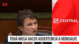 Caso Manuel Monsalve Carolina Tohá niega haber hecho una advertencia a exsubsecretario  24 Horas [upl. by Menken456]