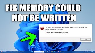 How to Fix the The Memory Could Not Be Written Error in Windows [upl. by Lowrie]