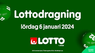 Lotto lördag 6 januari 2024  Lottodragningen [upl. by Halas343]