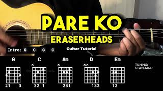 Pare Ko  Eraserheads  Easy Guitar Chords Tutorial For Beginners CHORDS amp LYRICS guitarlessons [upl. by Leunamesoj952]