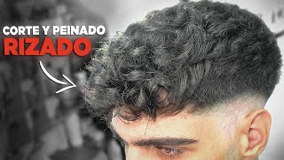 CORTE Y PEINADO para PELO RIZADO u ONDULADO  Mid fade peinado hacia adelante [upl. by Magel]