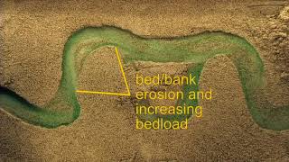 River Geomorphology 7  Emriver Channelization Large Meanders Packed Sediment [upl. by Ximenez522]