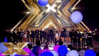 The Final 16 sing What A Feeling  The Final Results  The X Factor UK 2014 [upl. by Thessa556]