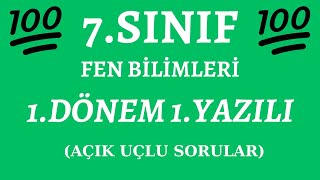 7SINIF 1DÖNEM 1YAZILI AÇIK UÇLU1 [upl. by Lyontine]