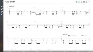 Avenged Sevenfold  Nightmare BASS TAB PLAY ALONG [upl. by Ecnerual876]