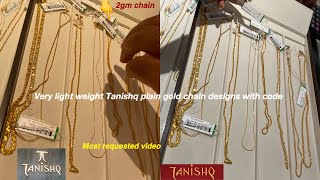 Tanishq plain light weight gold chain designs with code  Light wt plain gold chains  Gold chains [upl. by Adnirual632]