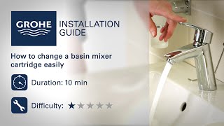 Change a GROHE basin mixer cartridge [upl. by Wight824]